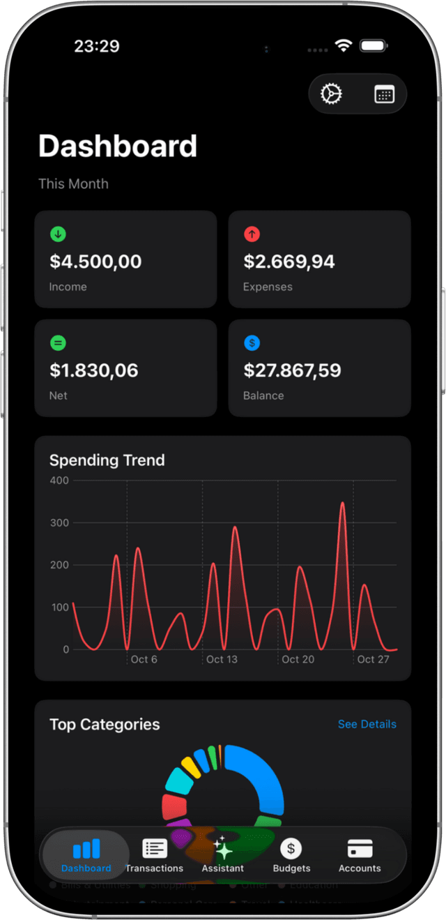 Get Instant Insights - Budgetium AI Budget Assistant feature screenshot